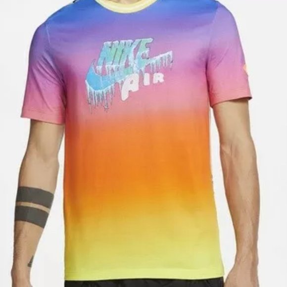 Nike Air Mens Multicolor Elements DC2725-704 Short Sleeve Pullover T Shirt Sz L - Picture 1 of 6
